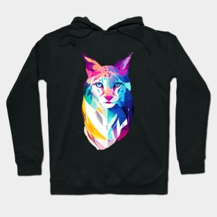 Lynx Wild Nature Animal Colors Art Paint Hoodie